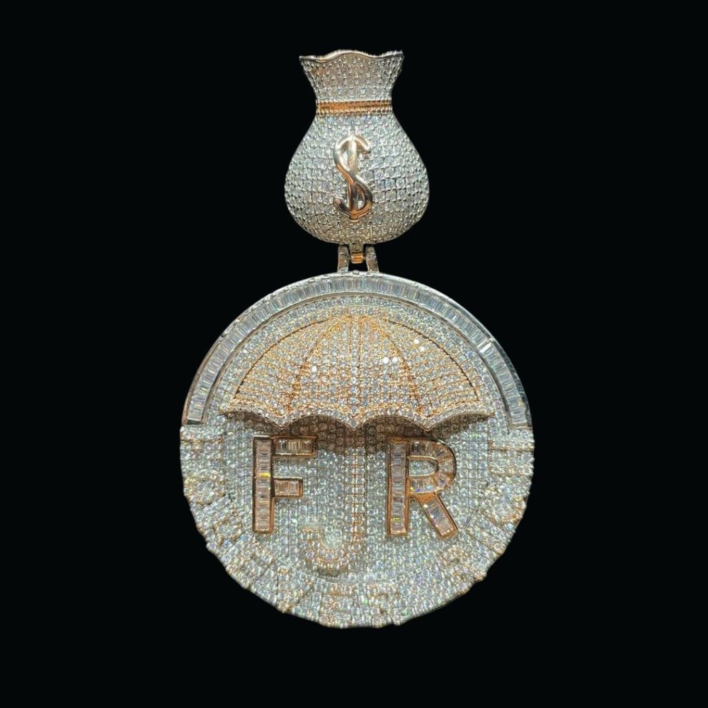 Luxury Money Bag Bail Umbrella Forever Rich Iced Out Pendant